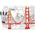 modern-twist Placemat Mark-Mat Fun on the Golden Gate + 4 Markers 40 x 32 cm.