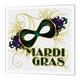 3dRose HT 173234 _ 3 Mardi Gras Grün Gold und Lila Maske für Feiern Eisen auf Wärmeübertragung für weiß Material, 10 by 25,4 cm