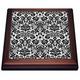 3dRose, Schwarz und Weiß, Damask-stylish floral-Vintage, modern, elegant, Swirls-Trivet, 20 cm, Keramik, Braun, 19,05 x 2,28 x 19,05 cm