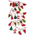 Heitmann Deco Adventskalender Kette zum Befüllen und Aufhängen - Filz-Adventskalender - Weihnachts-Motive - Rot, Grün