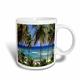 3dRose Tropical Tag Szene mit Die Palmen und durchscheinen Ocean Magic verwandelt 11 oz Tasse, Keramik, Blau, 10,2 x 7,62 x 9,52 cm