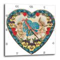 3dRose DPP 169995 _ 1 Herz Geformte Viktorianisches Valentine mit Einem blau Herz und Cupids Wanduhr, 10 von 25,4 cm