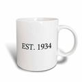 3dRose Est in 1934 Geburt Personalisierte Jahr eingerichtet, You Were Born-Black Text Tasse, Keramik, weiß, 11,43 x 8,45 x 12,7 cm