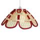 Lighting Web Company Lampenschirm Aus Rattan, 8 Panel Beige mit Rotem Cane Weave
