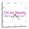 3dRose DPP_193728_2 Wanduhr, mit Aufschrift I'm an Abuela-Whats Your Superpower, 33 x 33 cm, Pink