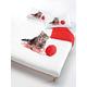 Italian Bed Linen Bettwäsche Katze rot/weiß 200 x 200 cm rot/weiß
