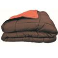 Poyet Motte Calgary Bettbezug Polyester Schokolade/Koralle, Polyester, Chocolat/Corail, 240x220x1 cm