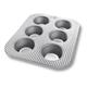 USA Pan Bakeware aluminisierten Stahl Cupcake und Muffin Pfanne Toaster-Ofen Muffin - 6 (well) 11 x 9 x 1 1/2" silber