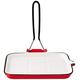 Home Grillpfanne Quadratisch mit Emailverkleidung, Gusseisen, Weiß/Rot, 22 cm