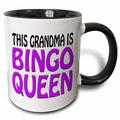 3dRose diese Oma ist Bingo Queen, Violett, Zwei Ton Tasse, Keramik, Schwarz, 10,2 x 7,62 x 9,52 cm