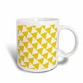 3dRose Triangle Pattern-Yellow und weiß Retro Diagonal Geometrische Design Tasse, Keramik, Mehrfarbig, 11,43 x 8,45 x 12,7 cm