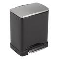 EKO E-Cube 10+9 L Recycle Tritt-Mülleimer, Metall, matt schwarz, 32 x 36.6 x 44.5 cm