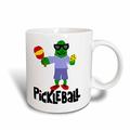 3dRose Lustige Pickle Pickleball Paddel und Ball-Mug, Keramik, Grün, 11,43 x, 8.45 X 12,7 cm