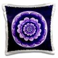 3dRose Lavendel und Deep Royal lila Fantasy Mandala Blume auf Midnight Blau Background-Pillow Fall, 16 von 40,6 cm (PC 31752 _ 1)