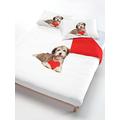 Italian Bed Linen Bettwäsche Hund rot/weiß 150 x 200 cm rot/weiß
