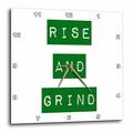 3dRose Rise und Schleifen 15 Zoll (DPP 224480 _ 3), grün, 15 x 15 Wanduhr