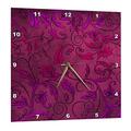 3dRose Pretty Pink und Violett Folie Effekt Blüht Muster – Wand Uhr, 10 von 25,4 cm (DPP 215915 _ 1)