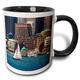 3dRose Boston Massachusetts USA, Weiß Waterfront Skyline mit Segelboote – Two Kaffeebecher, Keramik, Schwarz, 10.16 cm x 7,62 x-Uhr