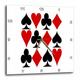 3dRose Spielkarten. Herz Diamant Club Spaten Design. Wanduhr (DPP_218701_3), 38,1 x 38,1 cm
