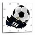 3dRose Wanduhr, Motiv Fußball und Schuh, 33 x 33 cm (DPP_223403_2)