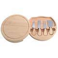 Creative Tops Gourmet Käse Gummi Schneidebrett und Messer-Set, Holz, braun, 5-teilig