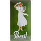 Nostalgic-Art 27019 Persil - Weiße Dame Grün 1933, Blechschild 25x50 cm