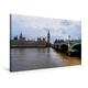 Calvendo Premium Textil-Leinwand 75 cm x 50 cm Quer, Westminster Bridge in London | Wandbild, Bild auf Keilrahmen, Fertigbild auf Echter Leinwand. den Fluss Themse in London Orte Orte