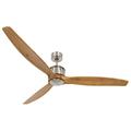 Design-Deckenventilator Lucci Air Akmani DC, 156 cm, Teak/Chrom gebürstet, 6 Geschwindigkeiten, ECO-DC-Motor energiesparend, mit Fernbedienung