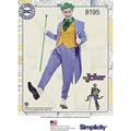 Simplicity 8195 DC Comics Joker Kostüm Nähmuster für Herren, weiß, AA (38-40-42-44)