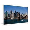 Calvendo Premium Textil-Leinwand 120 cm x 80 cm Quer, Skyline Manhattan, New York, USA | Wandbild, Bild auf Keilrahmen, Fertigbild auf Echter Leinwand, Leinwanddruck Orte Orte