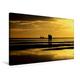Calvendo Premium Textil-Leinwand 75 cm x 50 cm Quer, Sonnenuntergang am Meer | Wandbild, Bild auf Keilrahmen, Fertigbild auf Echter Leinwand, Leinwanddruck Natur Natur