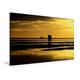 Calvendo Premium Textil-Leinwand 120 cm x 80 cm Quer, Sonnenuntergang am Meer | Wandbild, Bild auf Keilrahmen, Fertigbild auf Echter Leinwand, Leinwanddruck Natur Natur