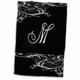 3dRose Bild von Scrolly Viktorianischer Stil Buchstabe M Handtuch, weiß, 15 x 22