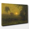 BIG Box Art Canvas Print 30 x 20 Inch (76 x 50 cm) George Innes The Home of The Heron - Canvas Wall Art Picture Ready to Hang