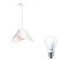 Philips myLiving Pendelleuchte Ecru, 60 W, E27, weiß, inkl. Philips 3-in1 LED Lampe Sceneswitch