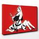 Big Box Art Canvas Print 30 x 20 Inch (76 x 50 cm) Banksy Queen Vic Victoria Graffiti Framed Wall Art Picture Print - Canvas Wall Art Picture Ready to Hang