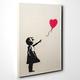 Big Box Art Canvas Print 20 x 14 Inch (50 x 35 cm) Banksy Mobile Lovers Black and White Wall Graffiti Art - Canvas Wall Art Picture Ready to Hang