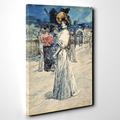 BIG Box Art Canvas Print 20 x 14 Inch (50 x 35 cm) Henry Somm Woman on Paris Street - Canvas Wall Art Picture Ready to Hang