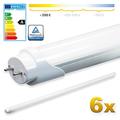 LEDVero 6x SMD LED Röhre 150 cm mit TÜV-Zertifizierung in warmweiß- Leuchtstoffröhre T8 G13 Tube milchige Abdeckung - 25W, 2500lm- montagefertig