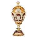 Design Toscano Faberge-Style Enameled Egg Constantine, Emailliertes Ei Im Fabergé-Stil, Zinn, Bunt, 6.5 x 6.5 x 15 cm