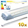 LEDVero 10x SMD LED Röhre 120 cm mit TÜV-Zertifizierung in kaltweiss - Leuchtstoffröhre T8 G13 Tube transparente Abdeckung - 18 W, 1800lm- montagefertig