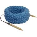 Kit Strick für Stricken Snood aus grobem Wolle des Peru blau Stahl