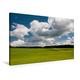 Calvendo Premium Textil-Leinwand 90 cm x 60 cm Quer Wiesen und Wolken | Wandbild, Bild auf Keilrahmen, Fertigbild auf Echter Leinwand, Leinwanddruck