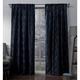 Exclusive Home Vorhänge Elena Wave Chenille Rod Pocket Fenster Vorhang Panel, Indigo, 52 x 96 cm