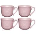 Kitchen Craft Schmetterlinge 'Keramik Breakfast Tasse, 400 ml (Set von 4), lila, 4 Stück, Keramik, Rose, 10.5 x 13.5 x 8 cm