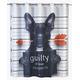 Wenko 22479100 Anti-Schimmel Duschvorhang Guilty Dog Flex, Anti-Bakteriell, wasserabweisend, waschbar, schimmelresistent mit integrierter Hängeeinrichtung, 100% Polyester, 180 x 200 cm, mehrfarbig