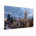 Calvendo Premium Textil-Leinwand 120 cm x 80 cm Quer Panorama mit Empire State Building | Wandbild, Bild auf Keilrahmen, Fertigbild auf Echter Leinwand, Leinwanddruck