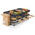 Princess Pure 8 Raclette Grill mit praktischem Parkdeck und 2in1 Bratplatte, 01.162910.01.001