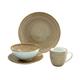 Creatable 17694, Serie Vintage Nature, Geschirrset 4 teilig Schlamm Single Set, Porzellan, braun, 34 x 19 x 31 cm, 4-Einheiten