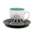 Thumbs Up Tassen-Set Lyrical Mug Love 2-Lennon & McCartney, Keramik, weiß 15.78 x 10 x 15.7 cm, 2-Einheiten